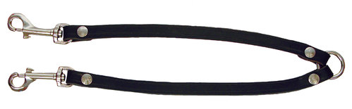 Leather belt divider for two dogs