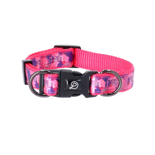 Dog Collar Adjustable Aloha Pink